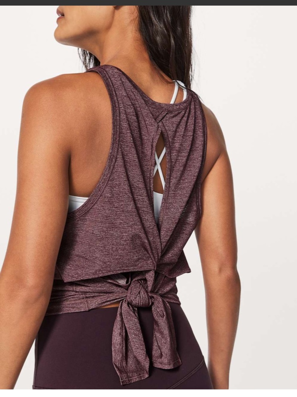 lululemon athletica Heathered Black Cherry Twist-Back Tank